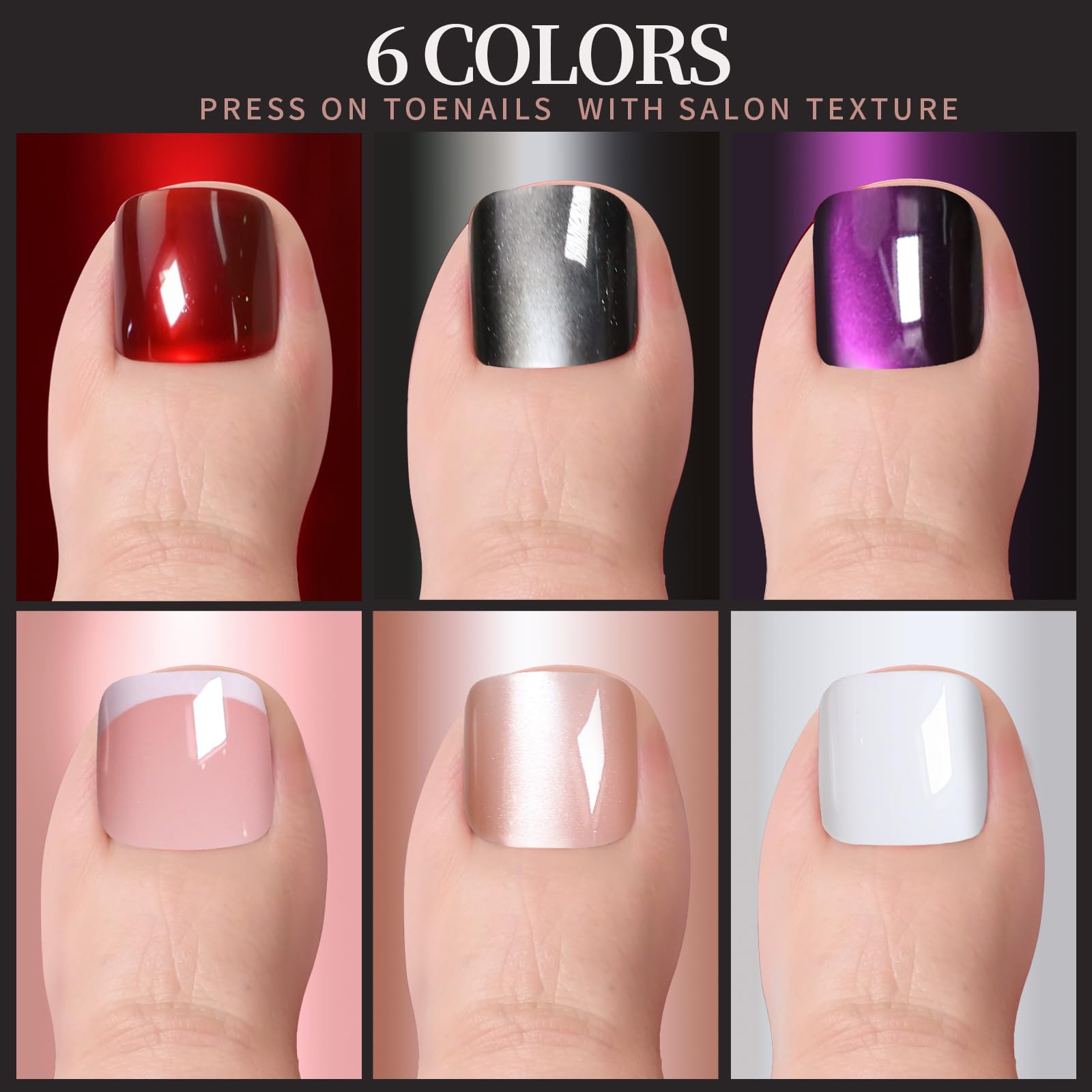 Fandamei press on toenails kit includes adhesive tabs for easy application