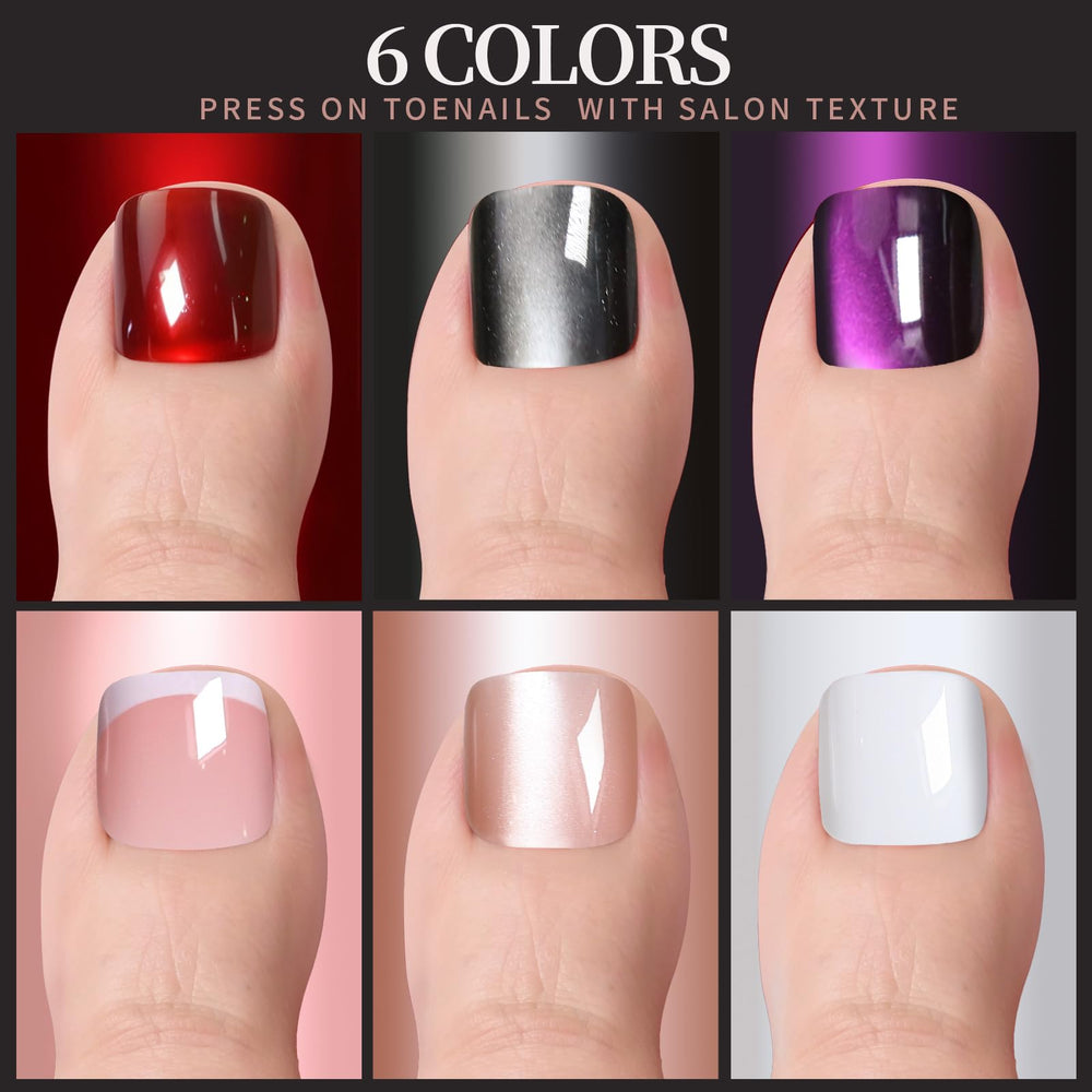 Fandamei press on toenails kit includes adhesive tabs for easy application