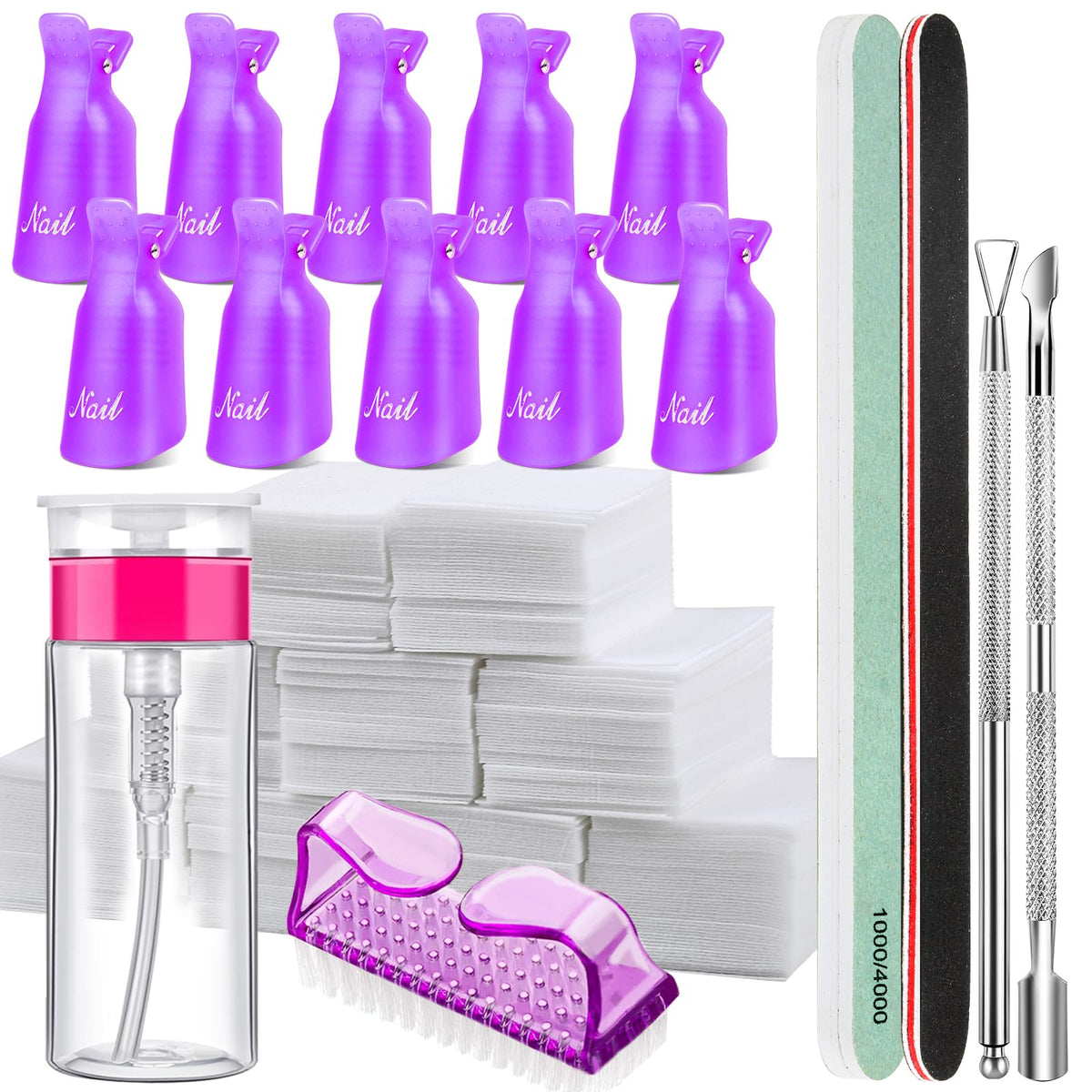 FANDAMEI purple nail clips securely hold fingers during gel removal