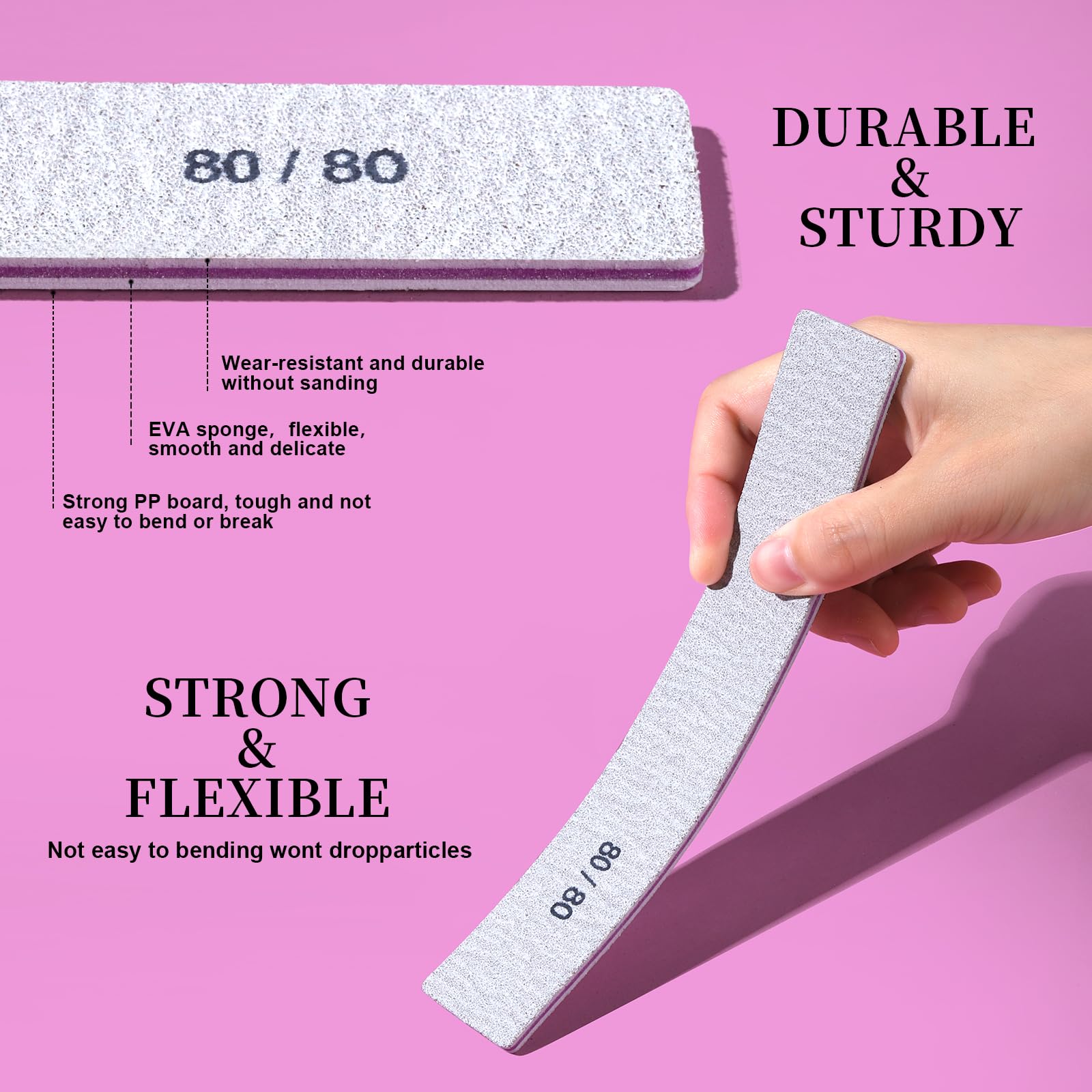 Rectangular Fandamei manicure file with wide grip for quick, comfortable filing.