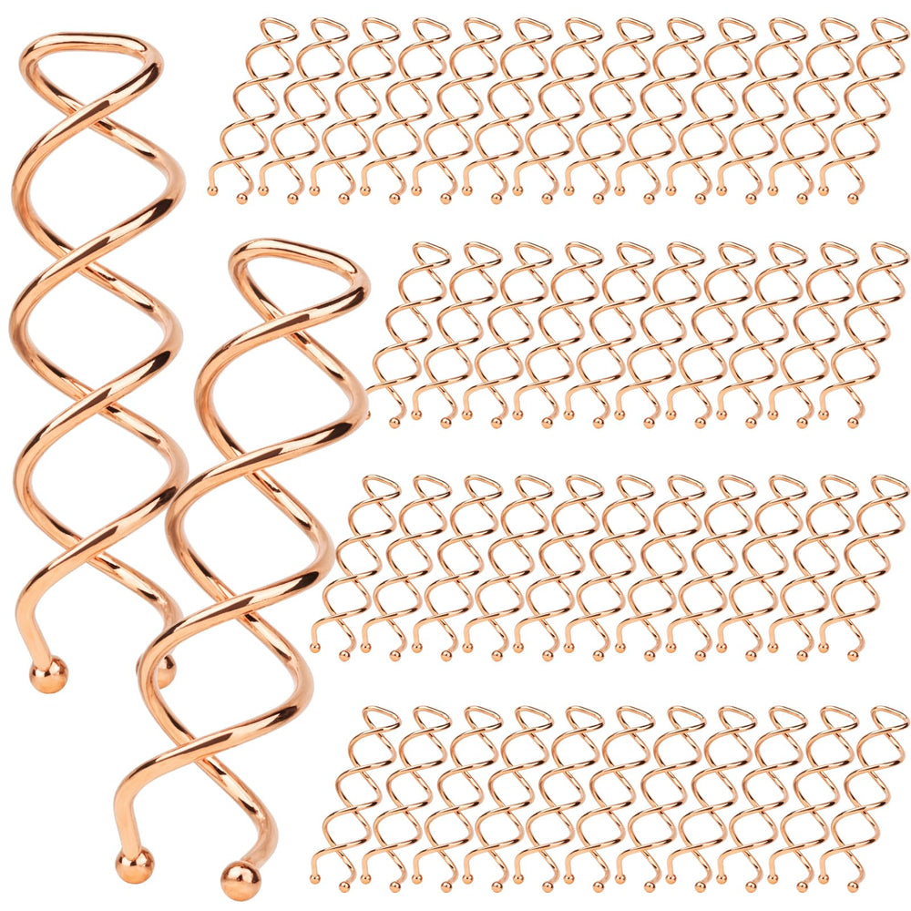 Fandamei rose gold spiral hair pin close-up showing secure grip for all hair types.