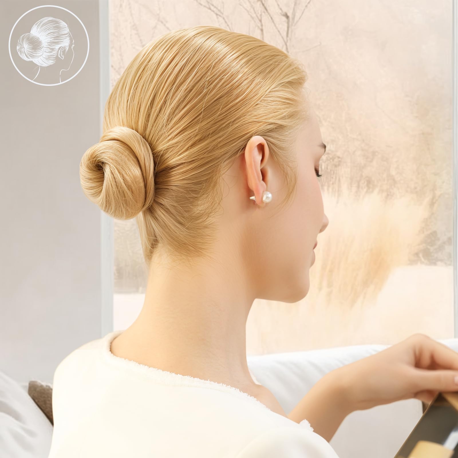 Fandamei styling variety using spiral pins on different hair lengths.