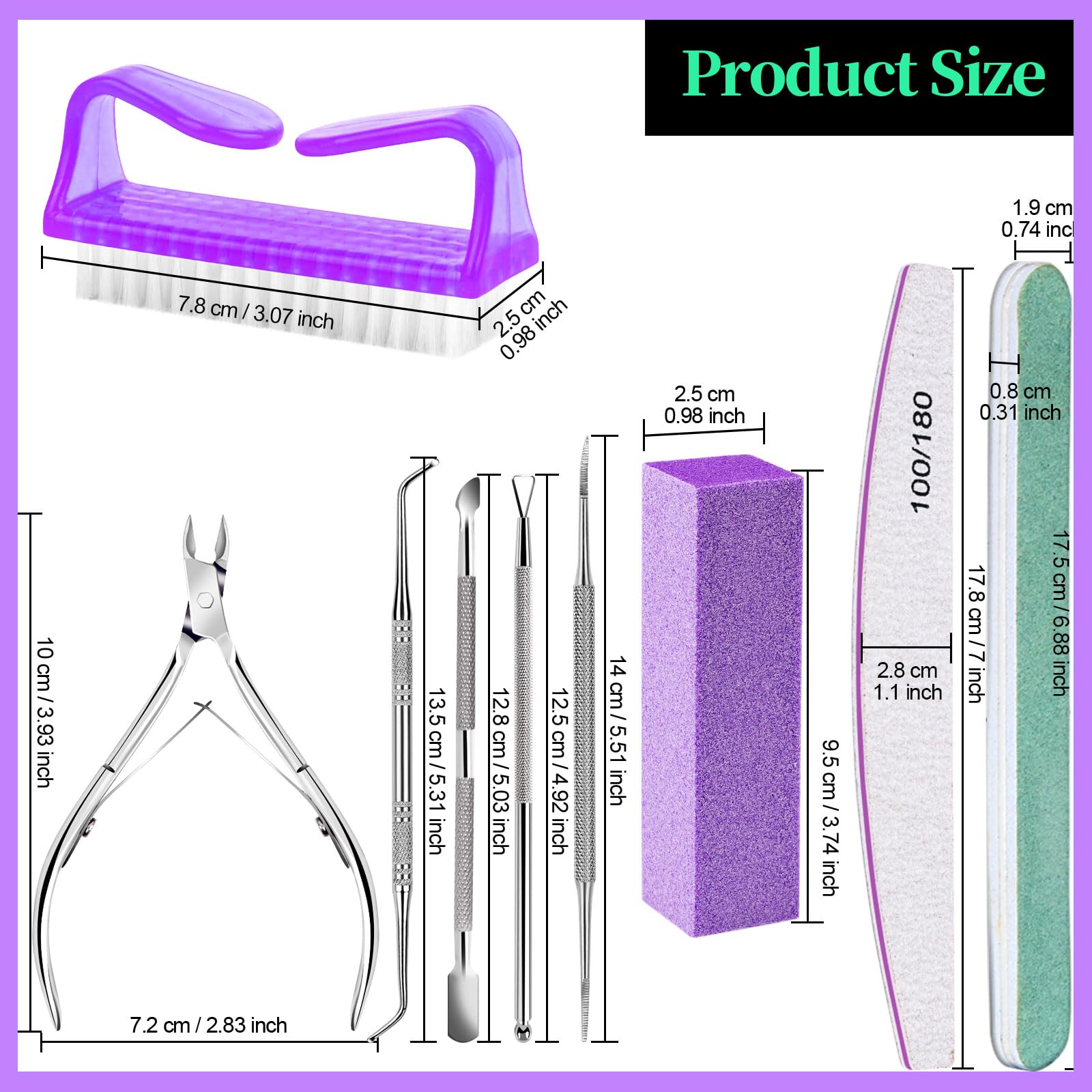 Fandamei stainless steel toenail file for edge shaping
