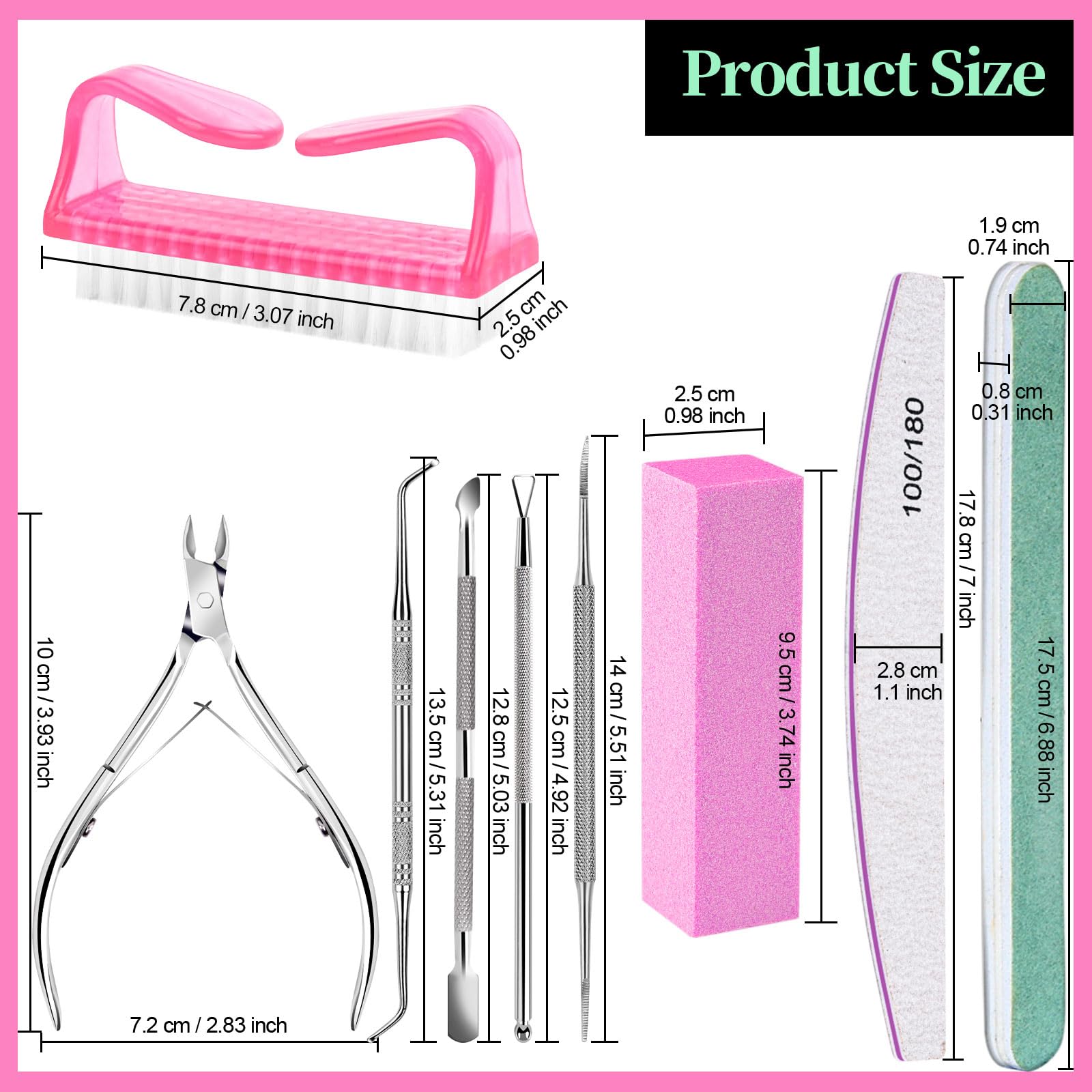 Fandamei stainless steel toenail file shapes edges and smooths surfaces