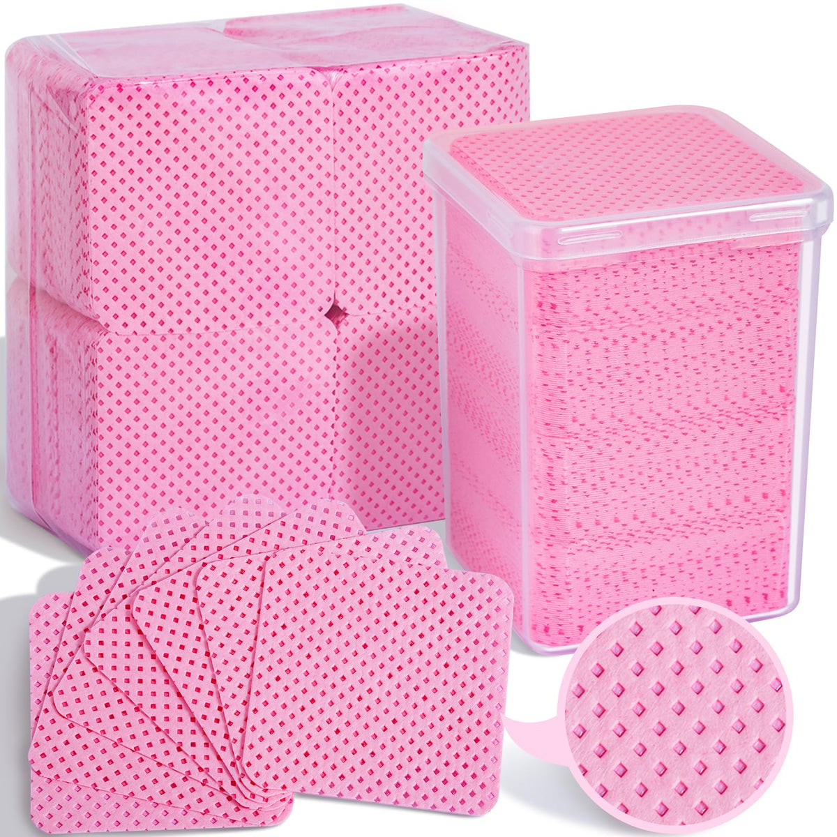 Fandamei toallitas sin pelusa para uñas en caja, limpieza suave y sin pelusa