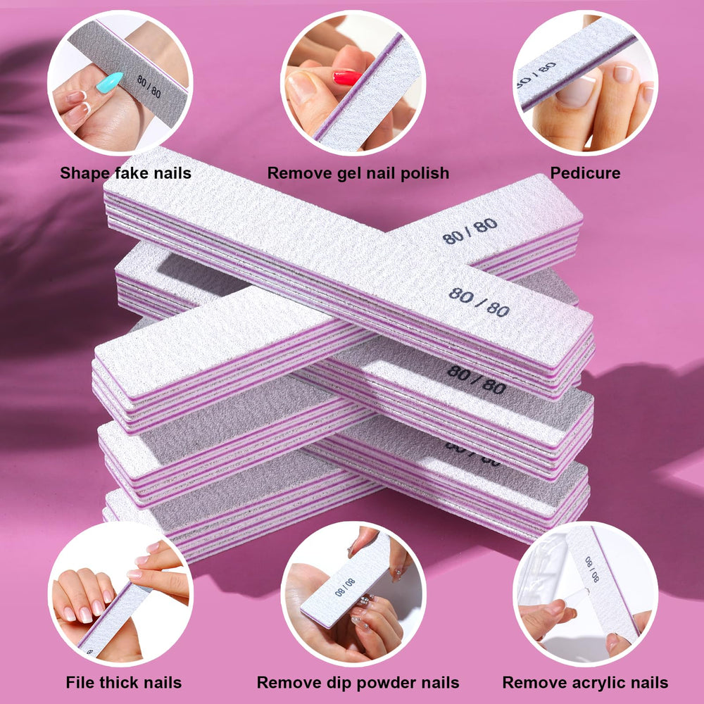 Compact, travel-friendly nail file kit for on-the-go nail care.