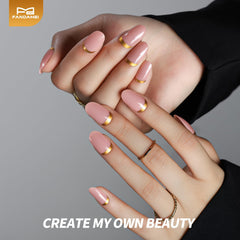 Uñas FANDAMEI nude con efecto ojo de gato suave y natural.