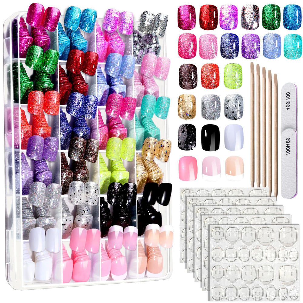 Fandamei uñas pegables con brillo fino para un acabado suave y elegante