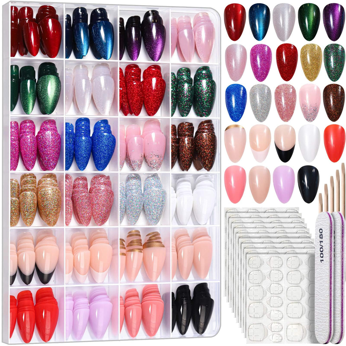 Uñas Fandamei en forma almendra, amplia gama de colores para estilos diarios.