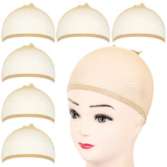 Fandamei wig cap six-pack in light brown for breathable hair control under wigs.