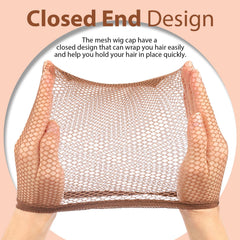 Fandamei stretchy nylon wig cap fits most users with comfort.