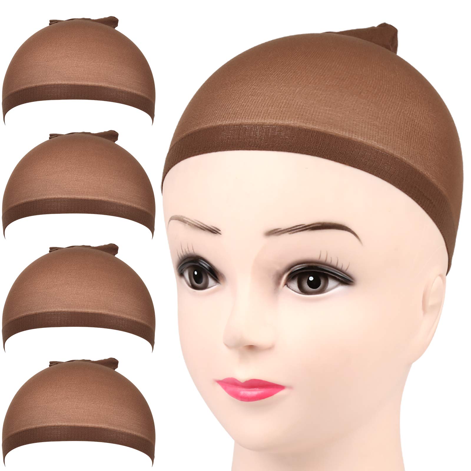 Fandamei wig cap dark brown packaging shows two-pack box for convenient storage