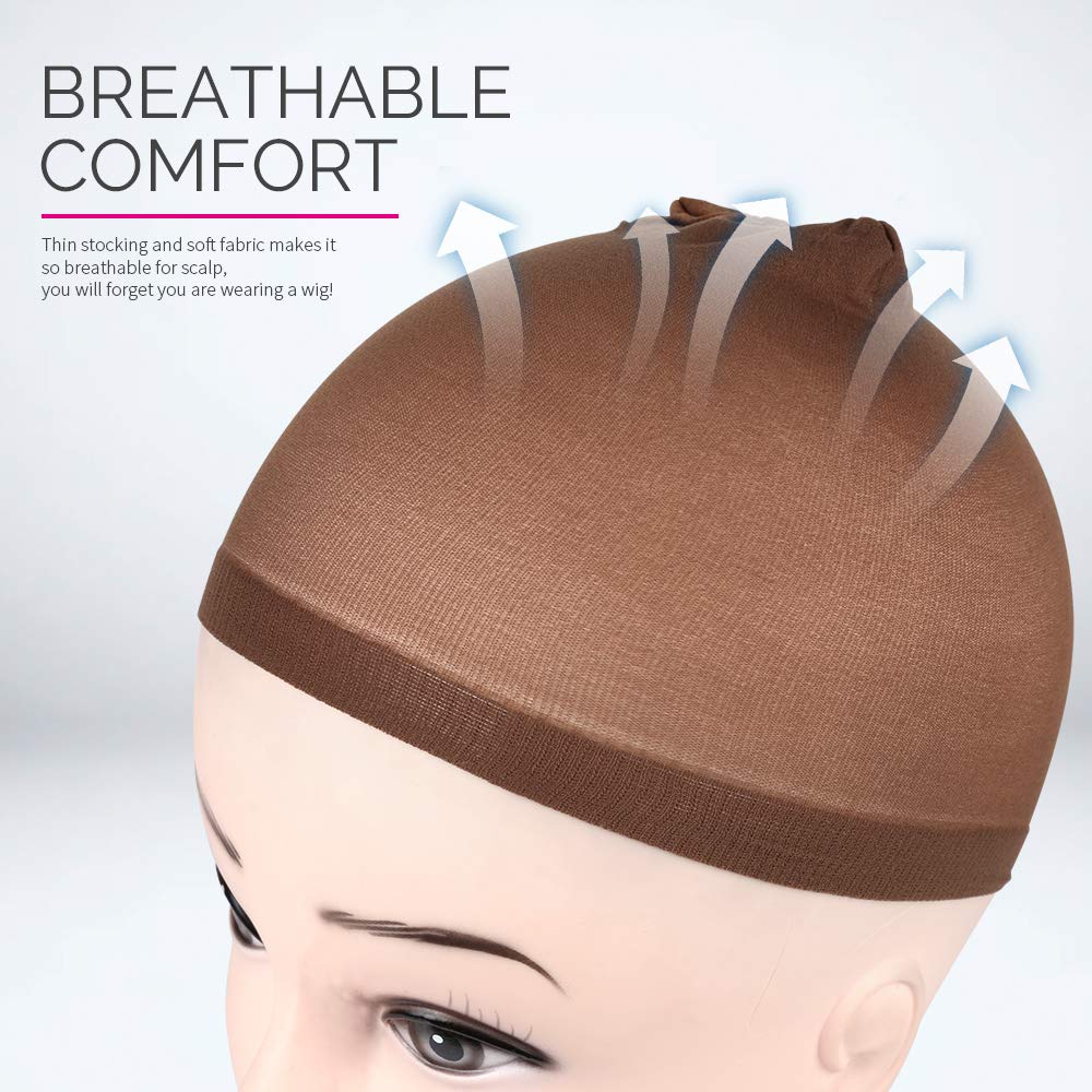 Fandamei wig cap wear and fit shown for tidy hair under wigs
