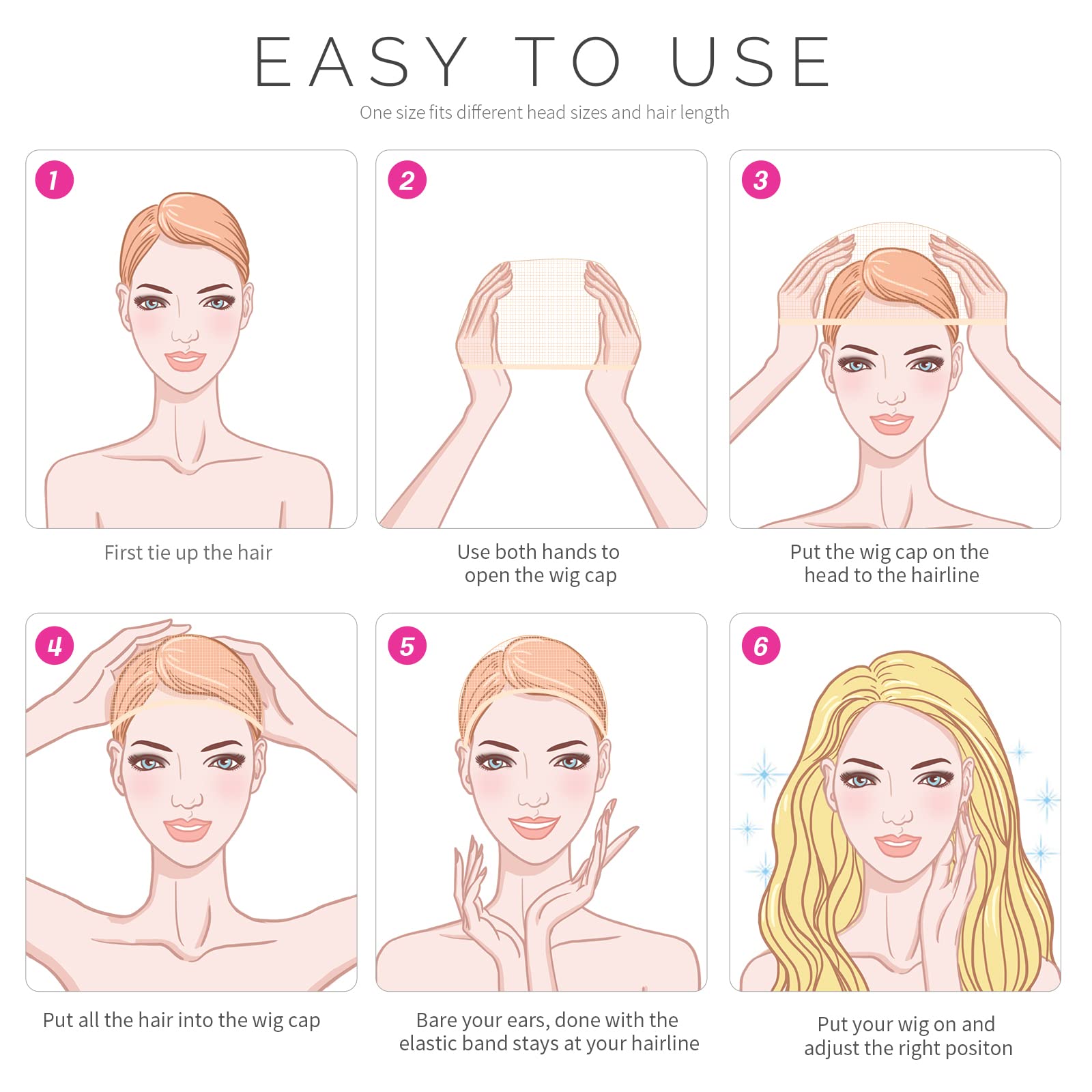 Fandamei wig cap easy to wash and reusable for cosplay.