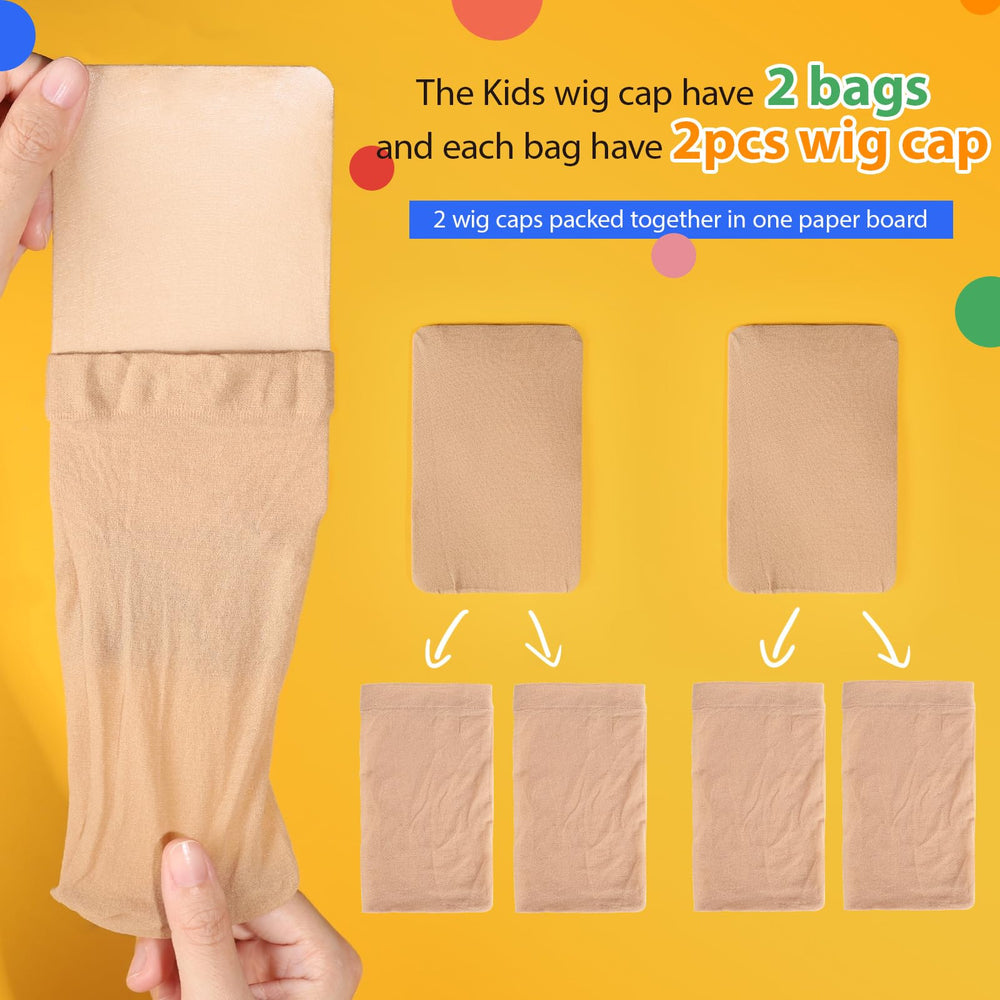 Fandamei kid wig cap in stretchy nylon keeps hair neatly tucked