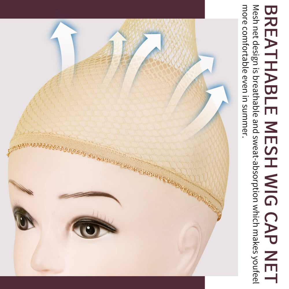 Fandamei Wig Cap Net light brown on-head fit for daily use
