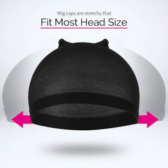 Fandamei nylon wig cap offers breathable, stretchy wear for all-day use.