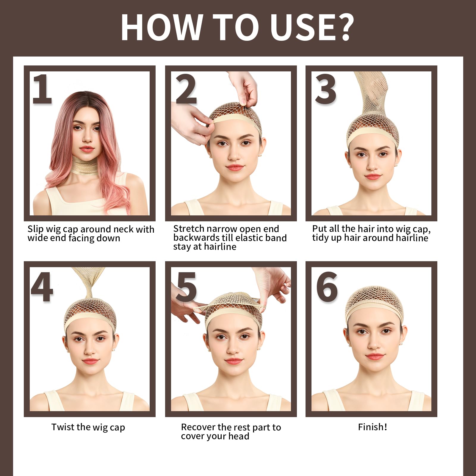 Two-pack Fandamei wig caps offer versatile daily and party wear