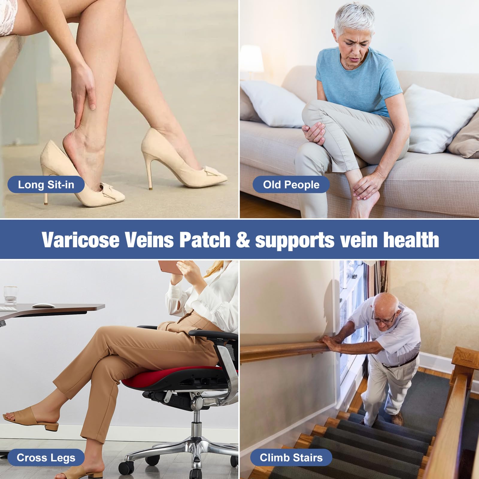 Fangtaiabc varicose veins patch helps reduce vein visibility and discomfort over time.