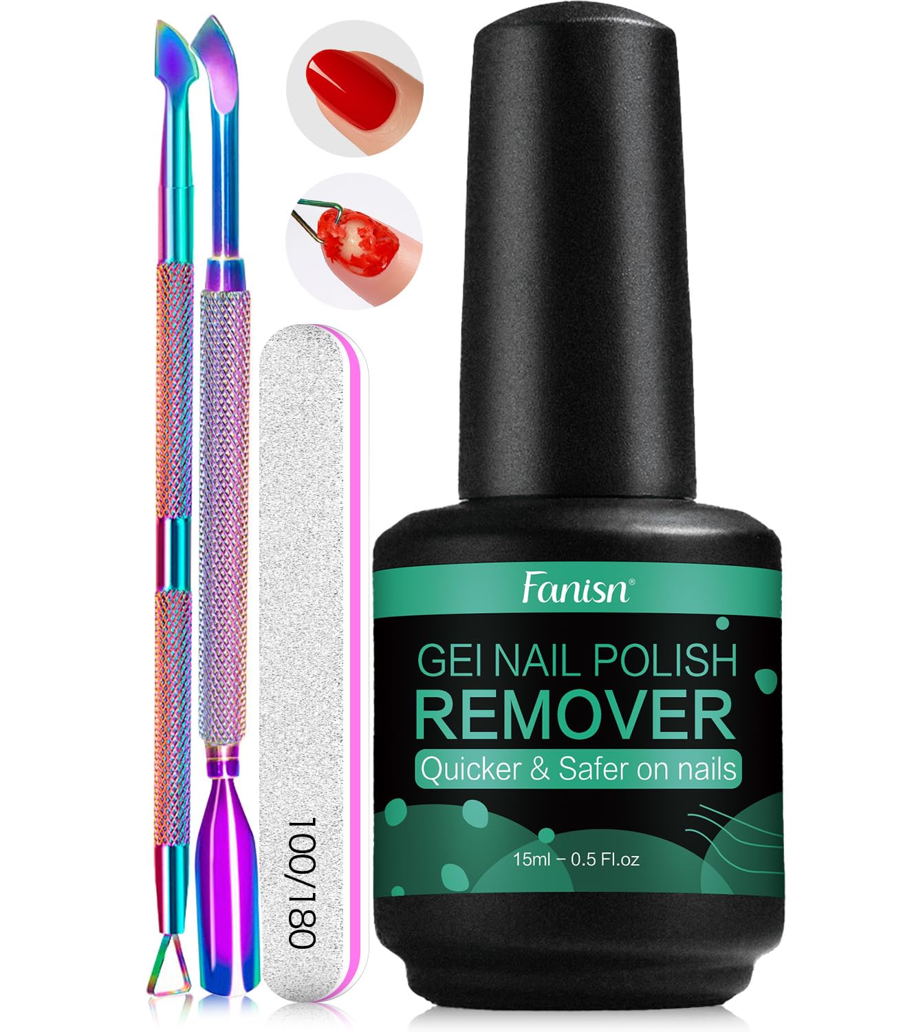 FANISN removedor gel 15ml para eliminación rápida de esmalte
