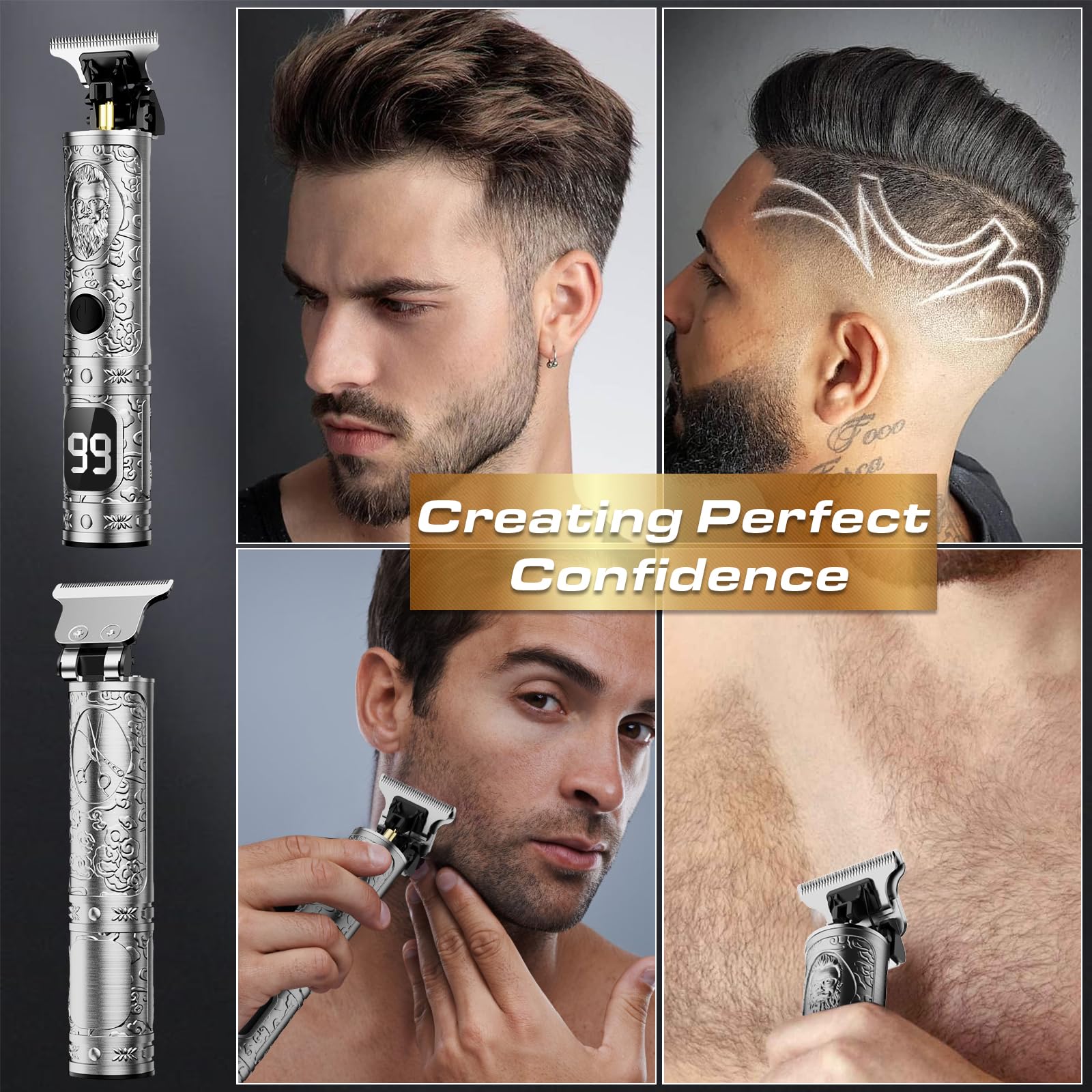 Fannas T-blade trimmer with rounded corners for skin-safe edging.