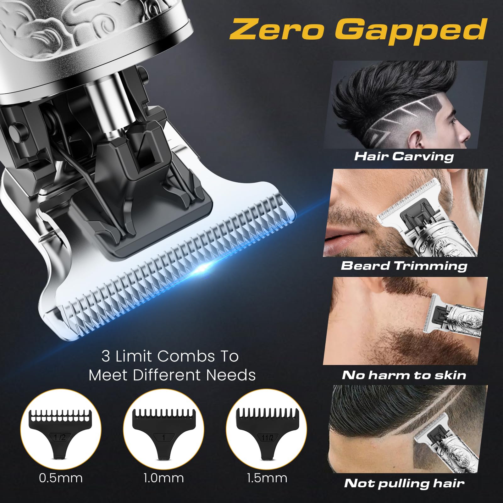 Fannas zero-gap clippers enabling precise lining and beard trimming.