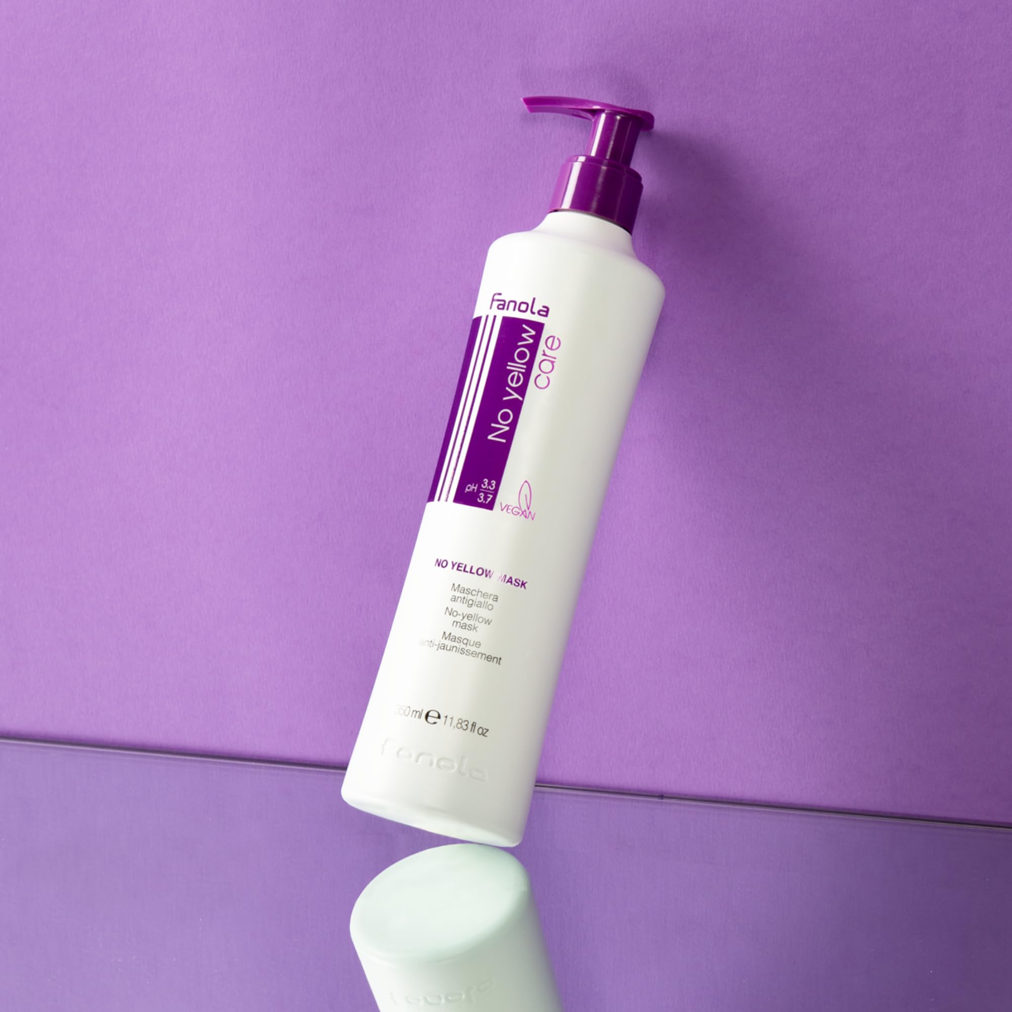Aplicación rápida de 3 a 5 minutos con Fanola No Yellow Mascara para tono revitalizado.