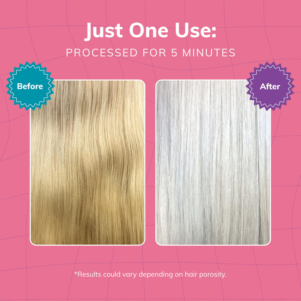 Lathering Fanola No Yellow shampoo demonstrating violet pigment