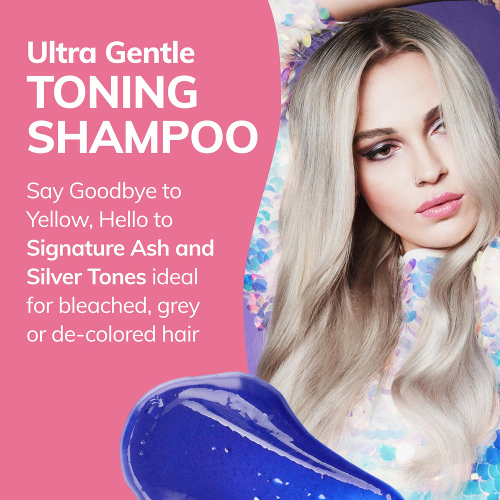 Fanola No Yellow shampoo being poured into hand for toning