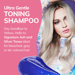 Fanola No Yellow shampoo being poured into hand for toning