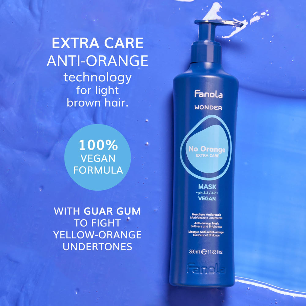 Fanola Wonder No Orange enhances gloss for color-treated hair.