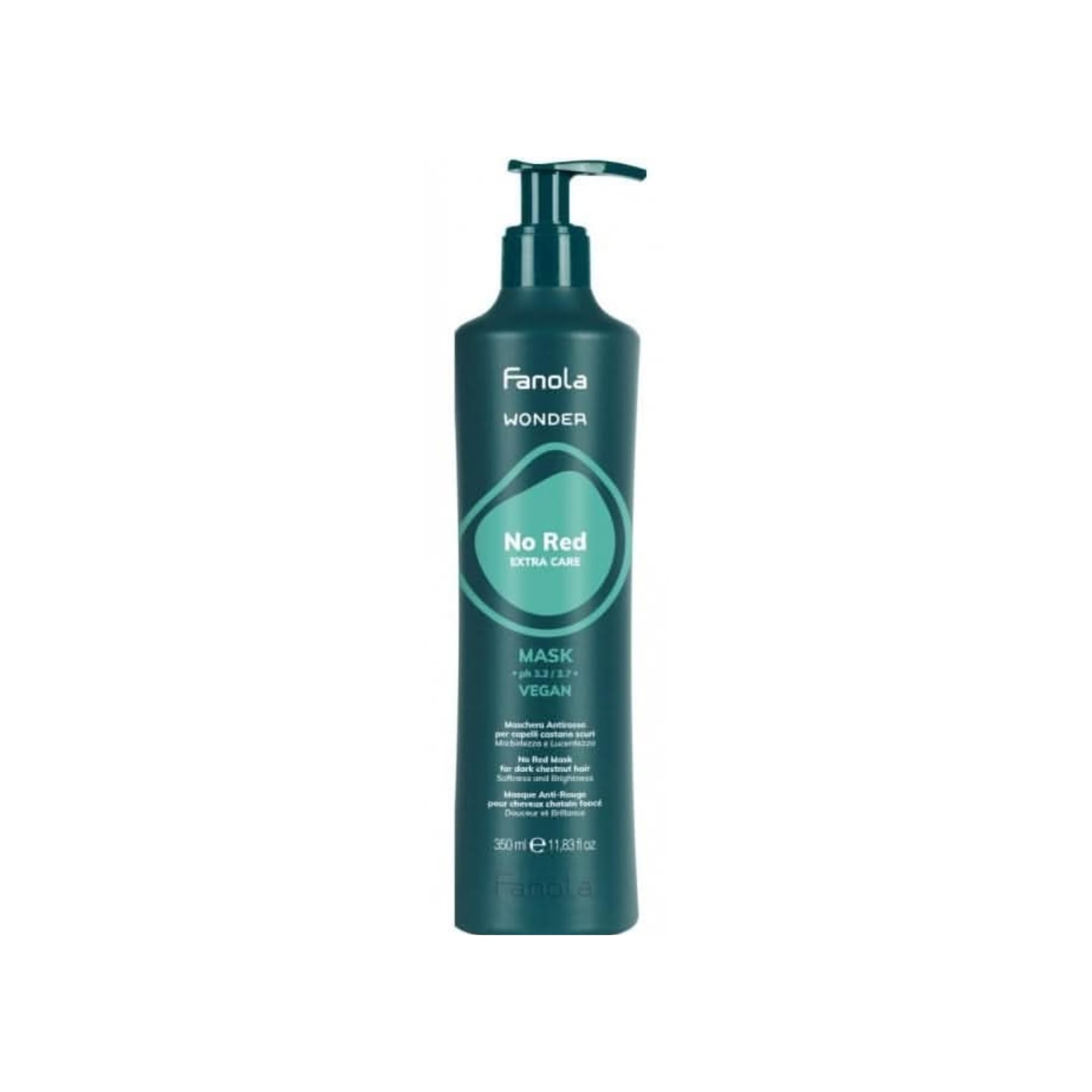 Fanola Wonder No Red hair mask with green toning neutralizes red undertones on brunette hair