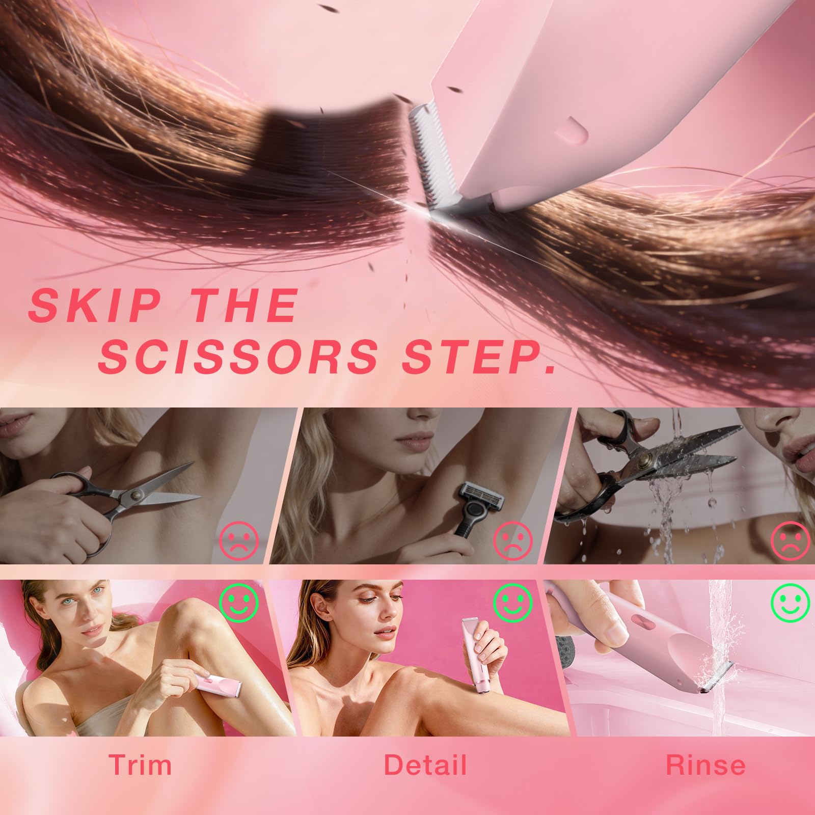 Fanovae bikini trimmer facial peach fuzz detail for precise lines.