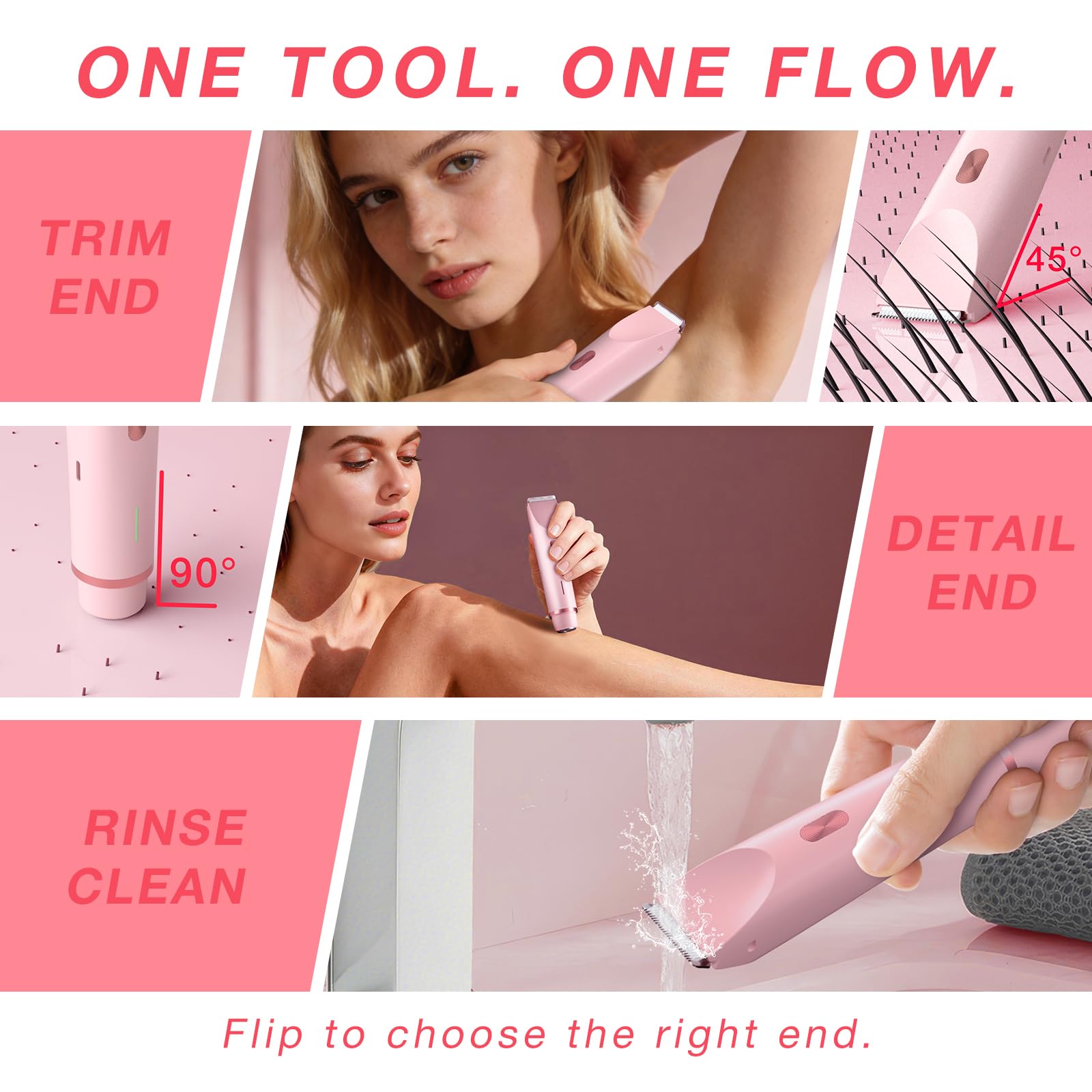 Fanovae bikini trimmer skin-friendly blades reduce tugging during grooming.