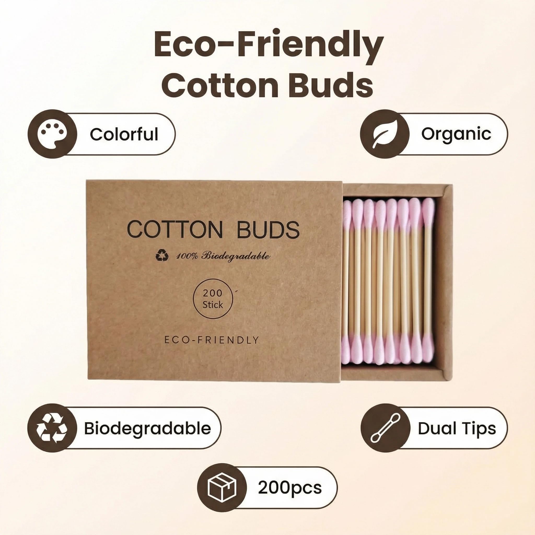 FANPOI biodegradable wooden-stick swabs reduce plastic waste and feel sturdy.