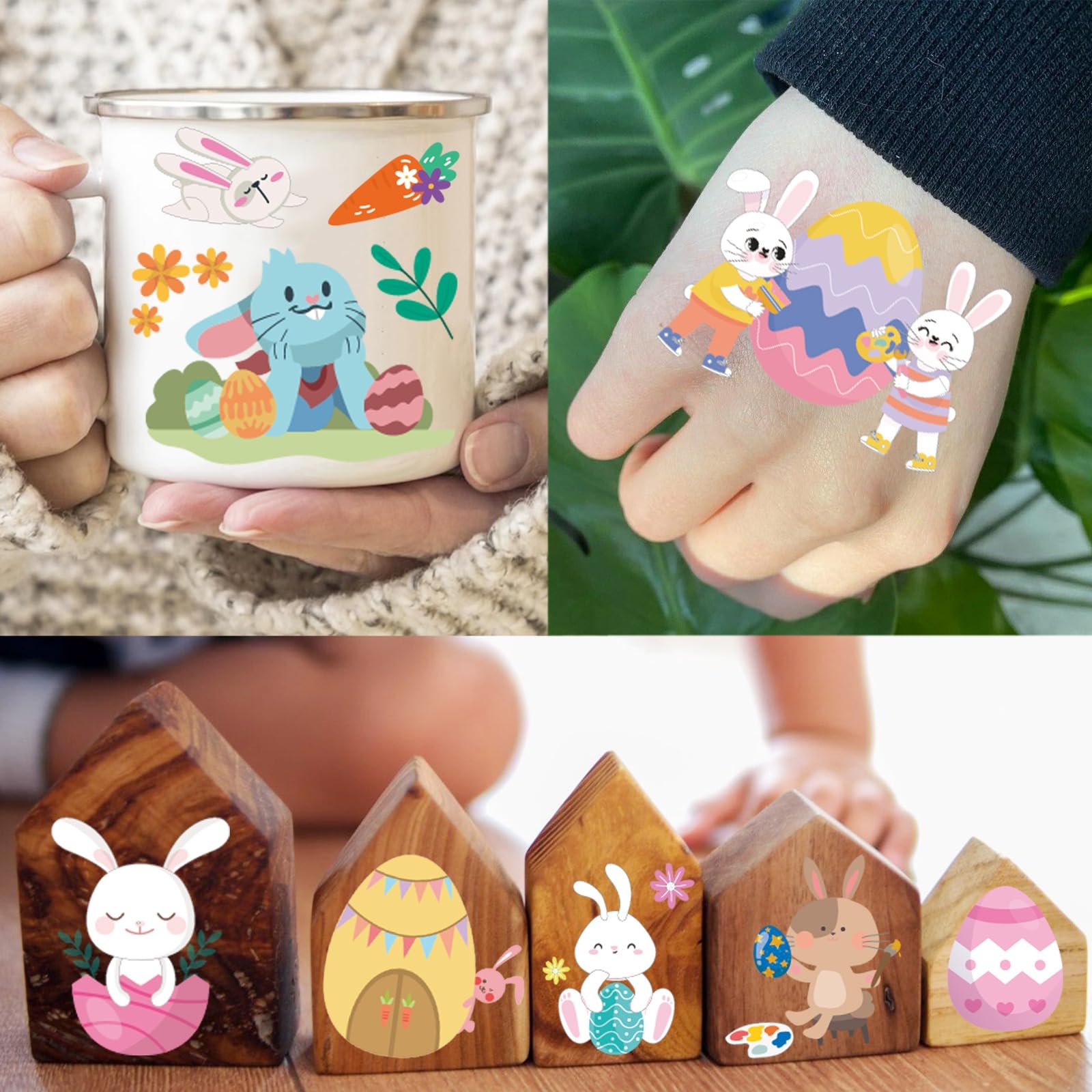 FanRui tatuajes Pascua, 10 hojas, diseño divertido para disfraces y juegos.