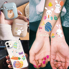 FanRui tatuajes para niños, conejos y huevos, ideales para decoración de fiestas.