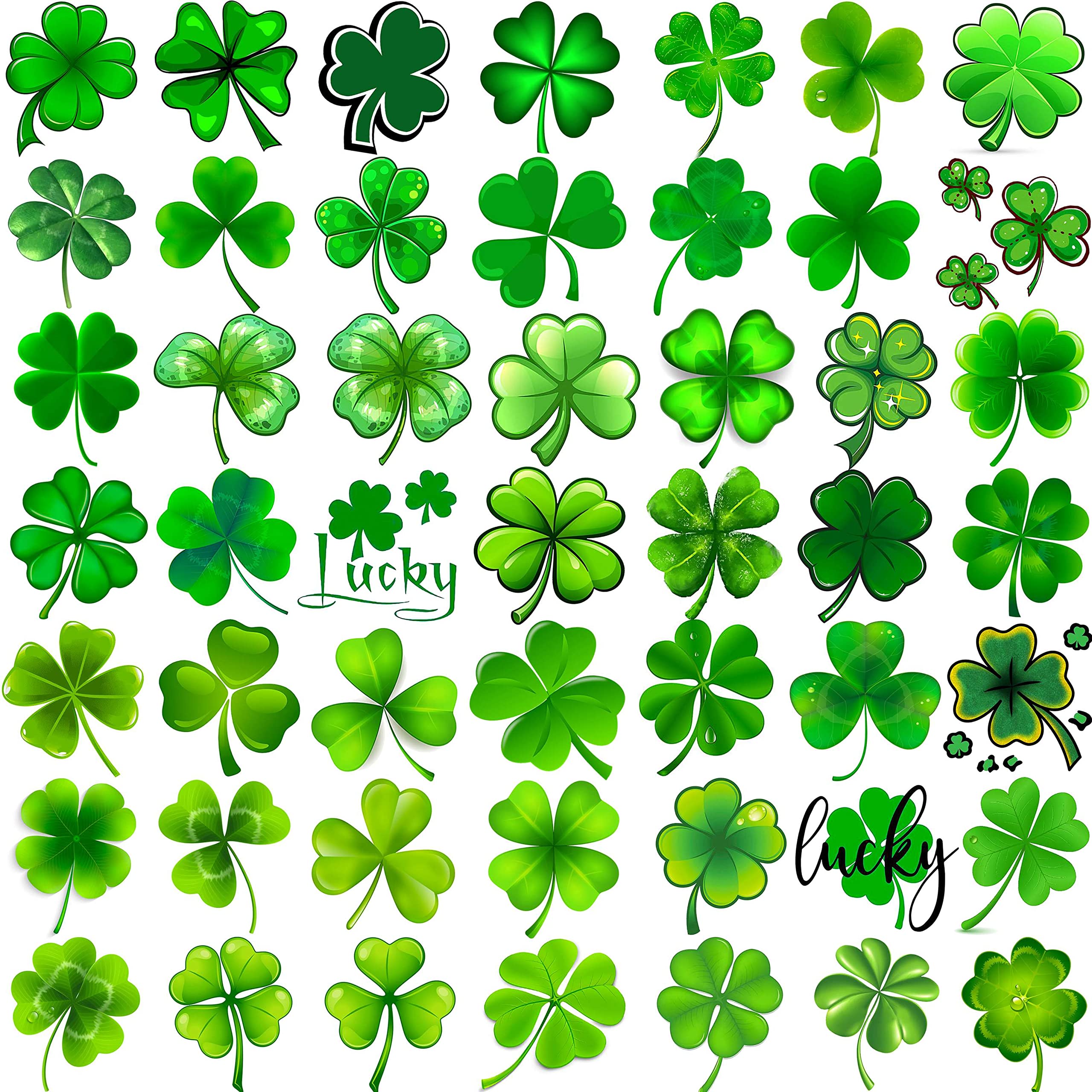 FanRui tatuajes temporales 3D de trébol para fiestas irlandesas.