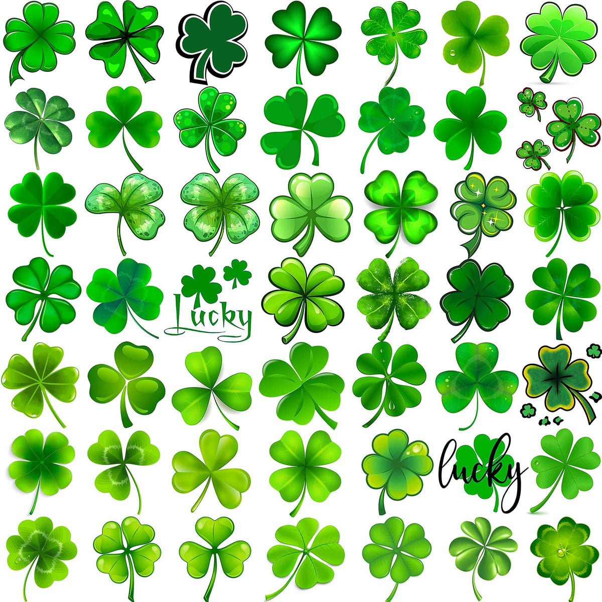 FanRui tatuajes temporales 3D de trébol para fiestas irlandesas.