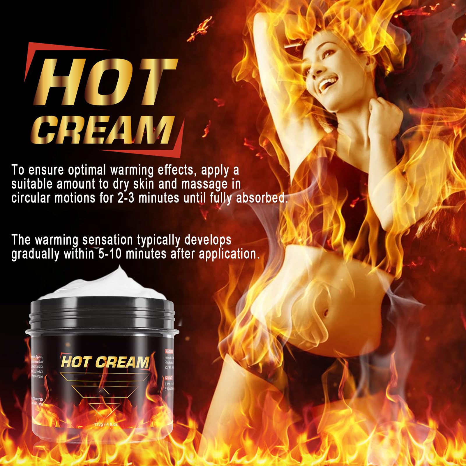 Close-up of FANSHI Hot Sweat Cream texture, a lightweight non-greasy formula.