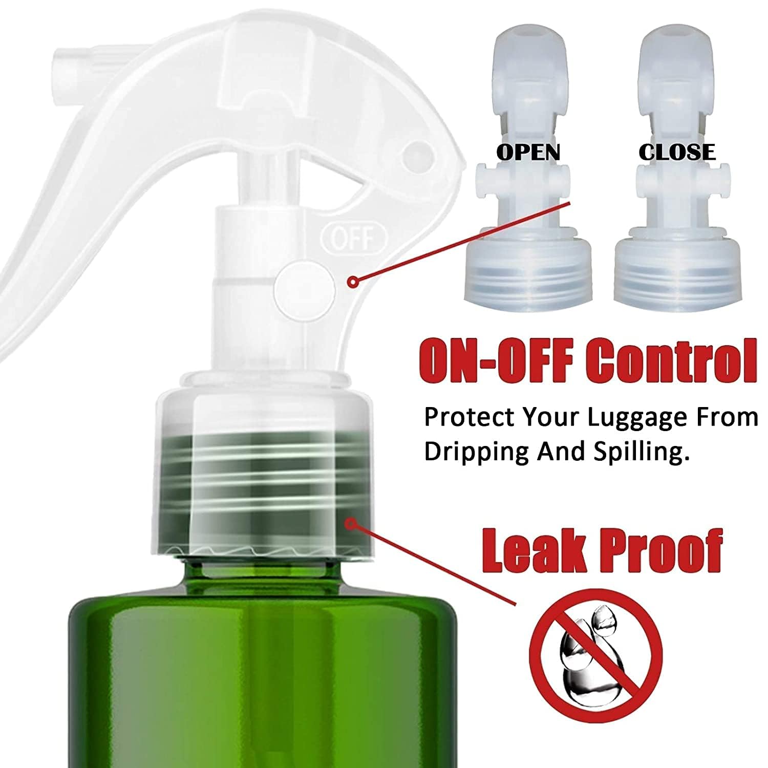 FANSTINOW green bottle releases a fine mist for even hair application