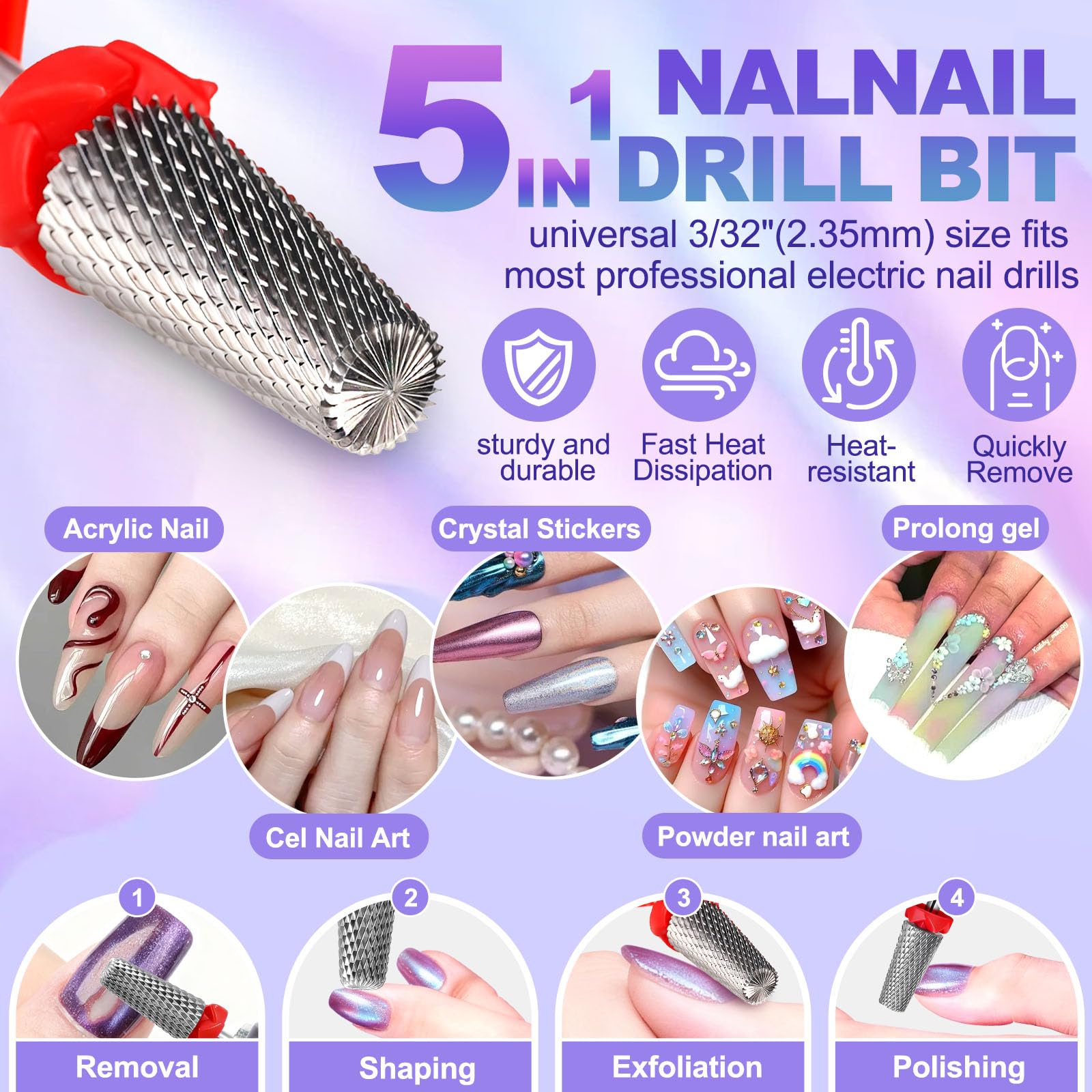 FANTEXY carbide drill bit for cuticle cleaning and prep