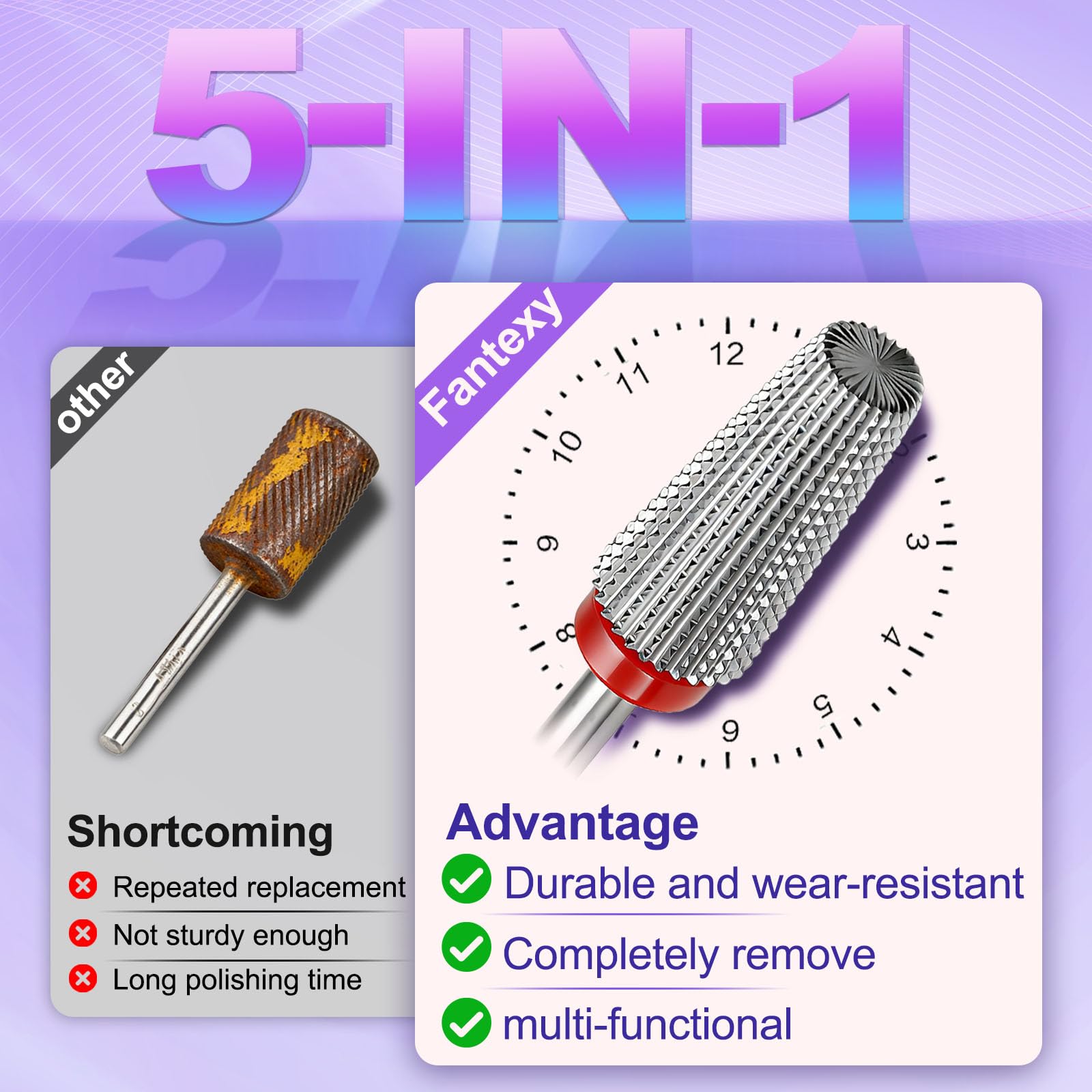 FANTEXY acrylic removal bit for easy lift with minimal fuss.