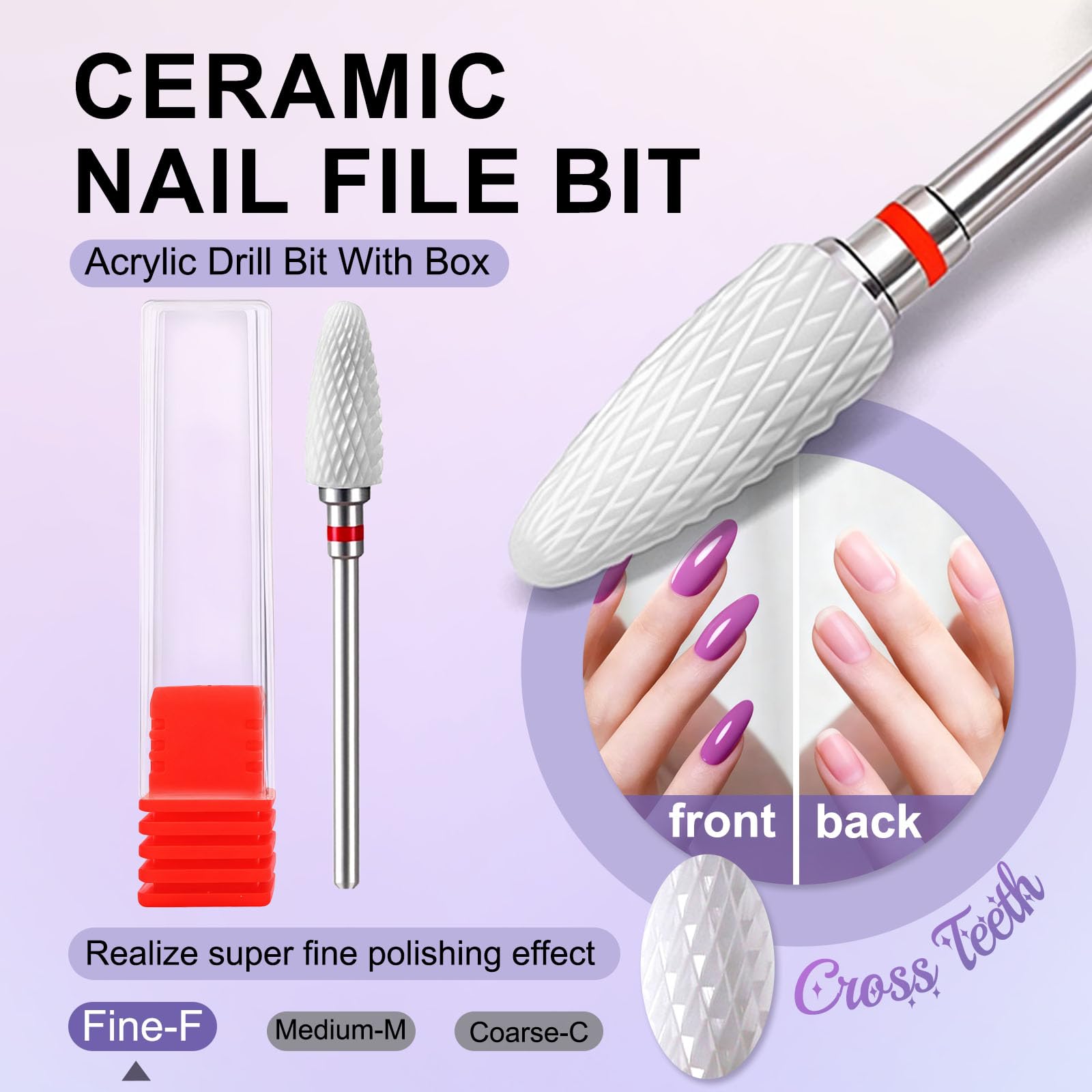 Fantexy professional-grade ceramic bit for nail art prep