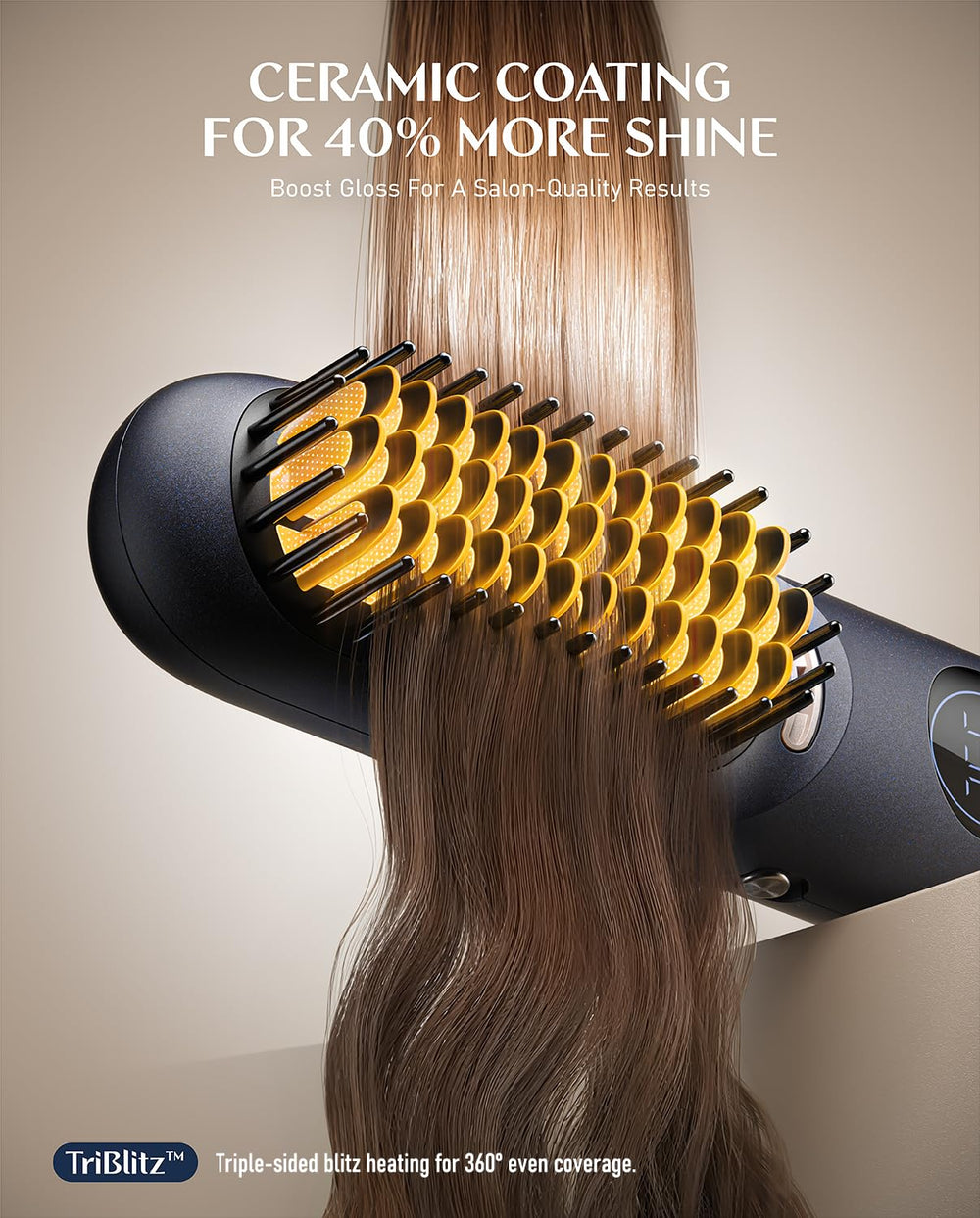 Fanttik Solo I10 APEX gloss action with AquaGlow ions for smoother results.