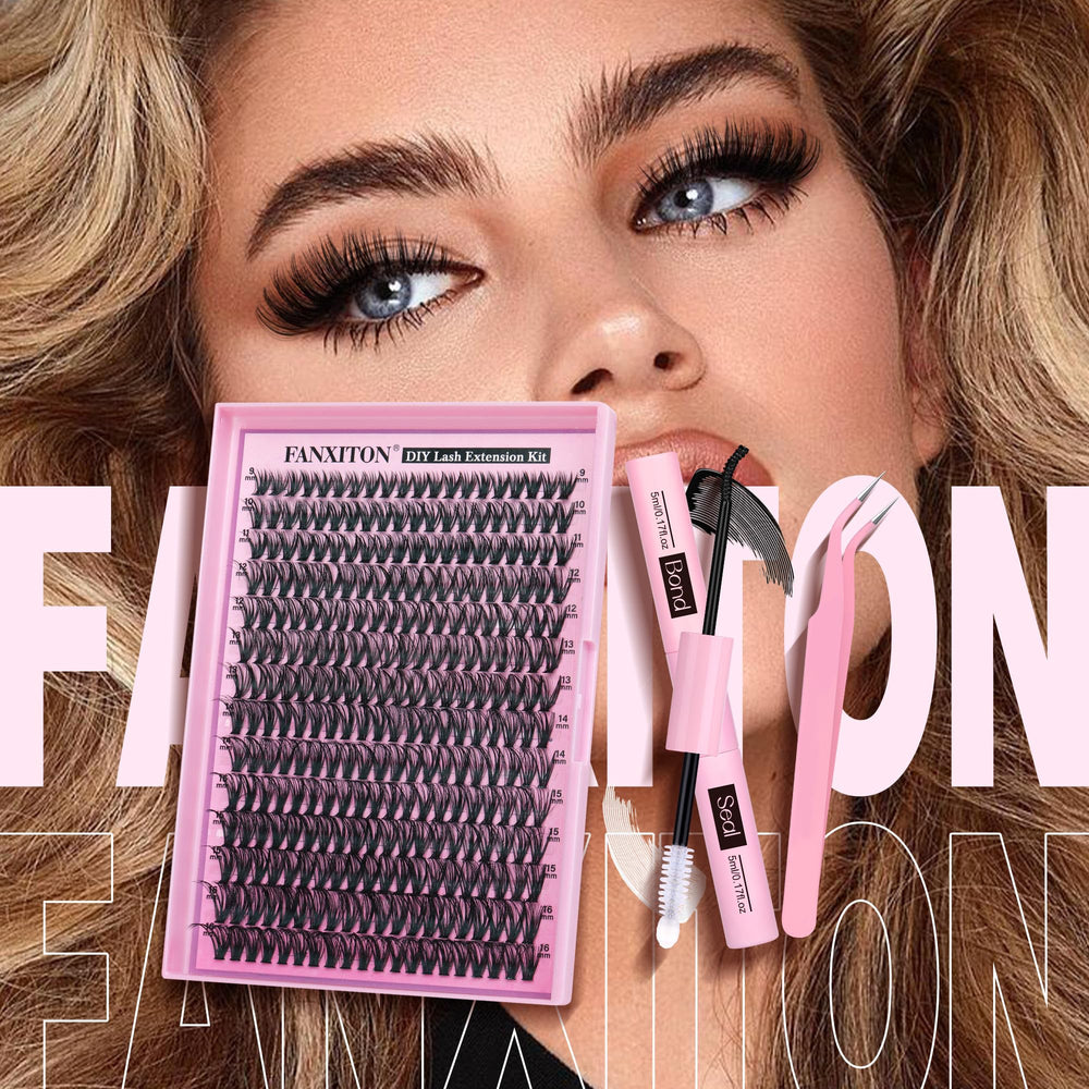 FanXITON 280-piece cluster lashes pack provides ample lashes for DIY styles.