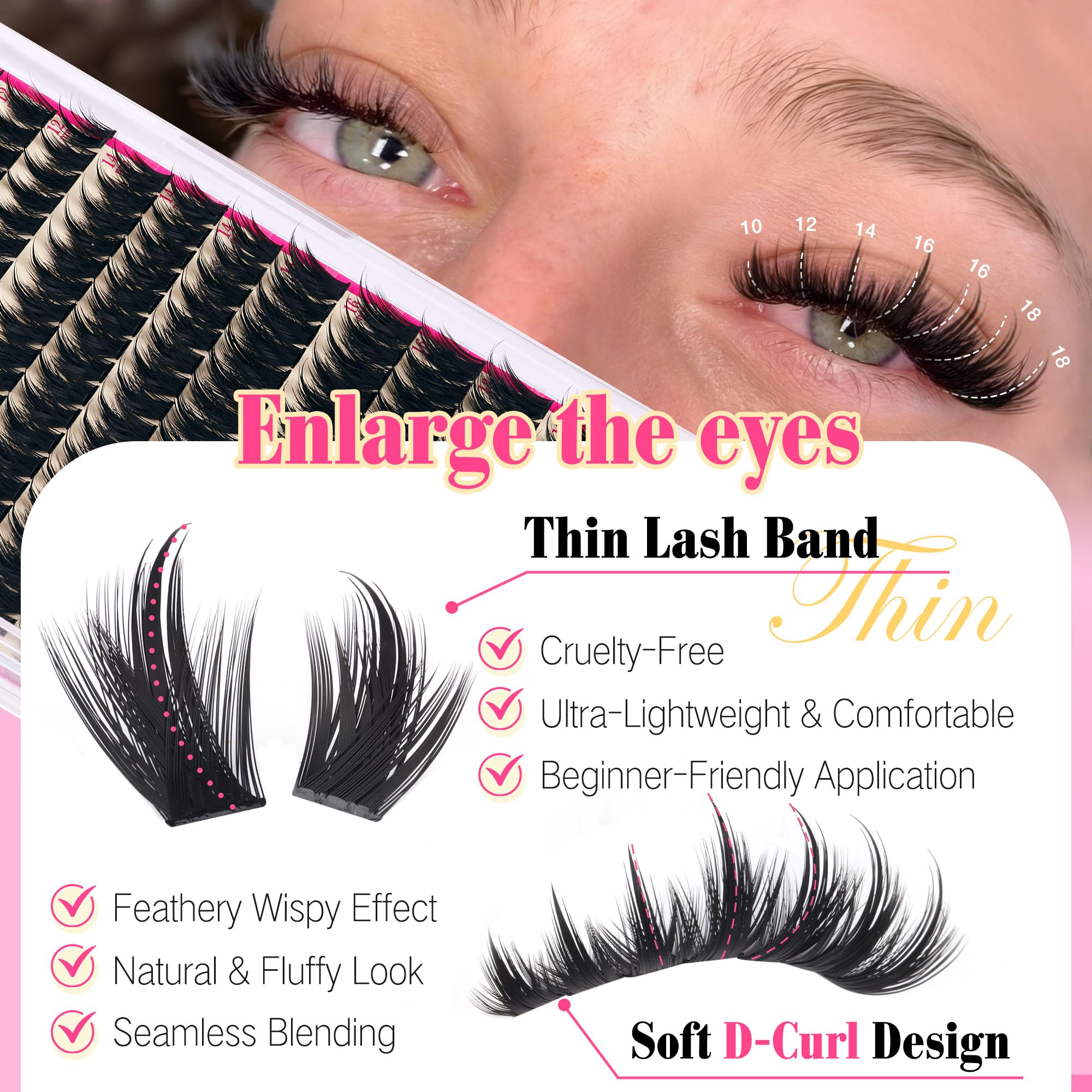 FANXITON 3D volume clusters delivering fluffy wispy look with easy DIY application