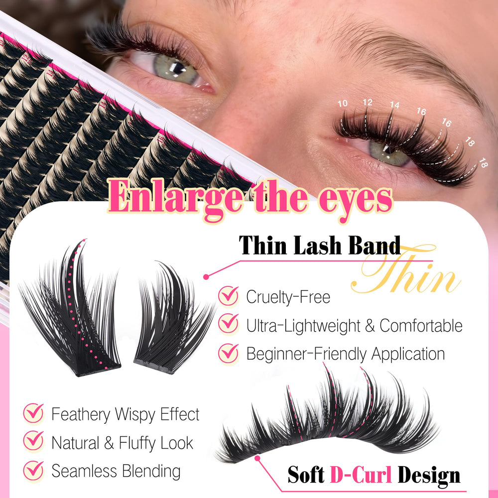 FANXITON 3D volume clusters delivering fluffy wispy look with easy DIY application