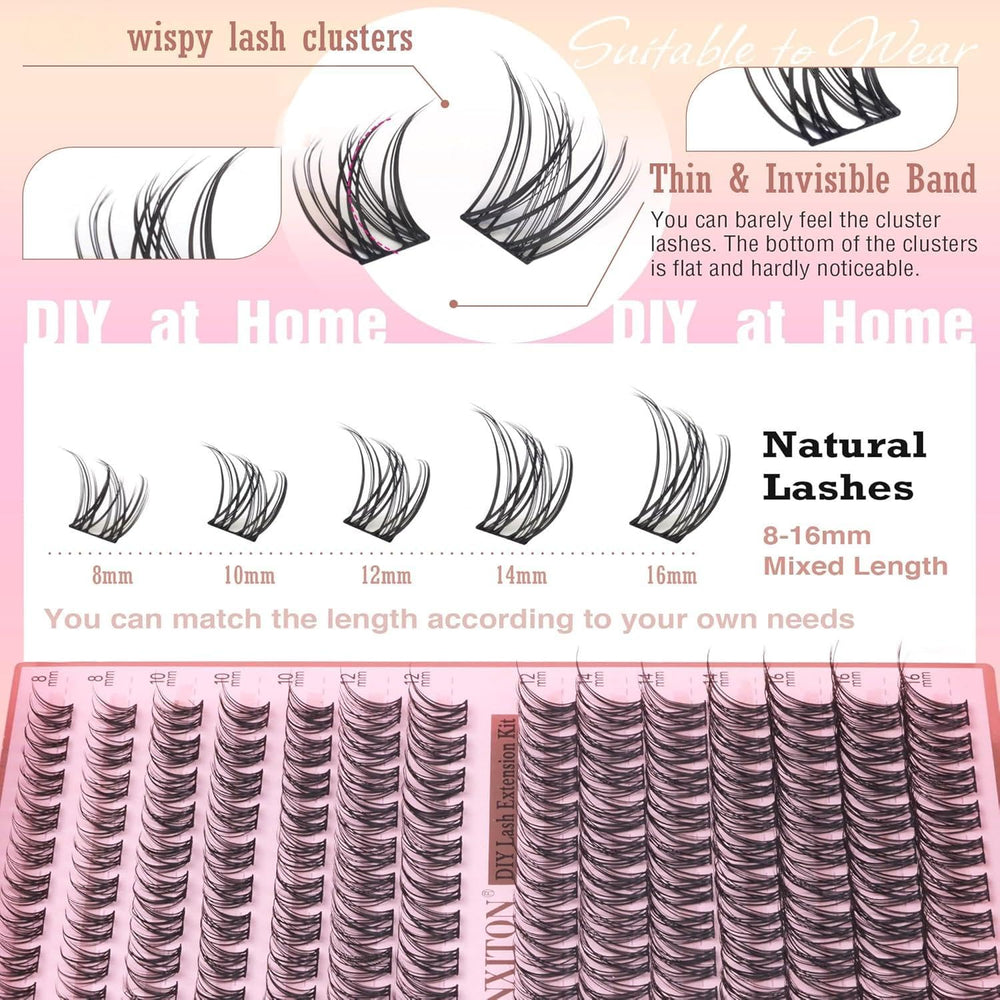 FANXITON C-curvature lashes creating natural volume and dimension.