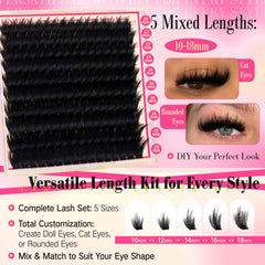 FANXITON cat-eye style lash clusters for winged effects.